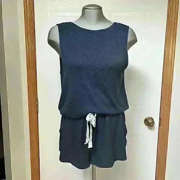 Aritzia  Wilfred Free Romper Jersey Knit Beach Casual Blue - Picture 9 of 10